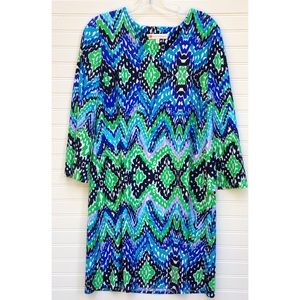 Jude Connally Lexi OceanWaves Shift Dress Large